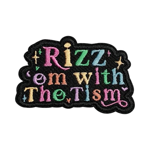 R*zz 'Em with The Tism Patch 7,6 cm lustiger Meme Dark Humor Autismus Awareness Iron On/Sew On Embroidery Fabric Applique Patches for Trucker Hats Clothes Backpack DIY Accessories Friends Mom Gifts von GELATUDU