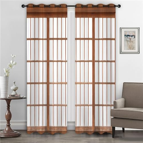 GELOUT Verdunkelungsvorhänge 3D Digitaldruckvorhänge Für Curtain Scheunentür Aus Holz 214cm lang 180cm Breite Vorhänge Für Wohnkultur von GELOUT