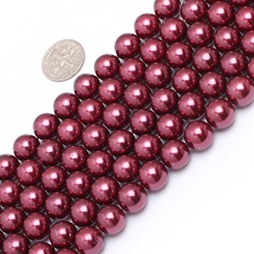 GEM-INSIDE CREATE YOUR OWN FASHION Sweet & Happy Girl's Store 10mm Edelstein Wine Red Perlmutt Perlen Strang 15 Zoll Schmuckherstellung Perlen von GEM-INSIDE CREATE YOUR OWN FASHION