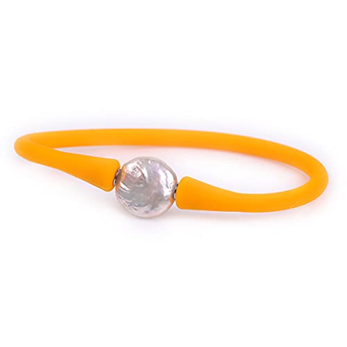 Gem-Inside 13 mm echte Münzperle Brautjungfer orange stapelbar Silikon Gummi Stretch Süßwasser-Zuchtperlen Schmuck Armbänder für Frauen 17,8 cm Gem-Inside 13 mm echte Münzperle Brautjungfer orange stapelbar Silikon Gummi Stretch Süßwasser-Zuchtperlen Schmuck Armbänder für Frauen 17,8 cm von GEM-INSIDE CREATE YOUR OWN FASHION