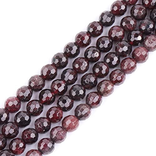 Gem-Inside 6 mm natürlicher roter Granatquarz, echter Kristall, facettiert, Abstandshalter für Schmuckherstellung, Strang, 38,1 cm von GEM-INSIDE CREATE YOUR OWN FASHION