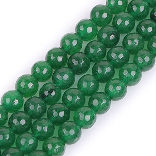Gem-Inside 8 mm grüne Jade, natürlicher Edelstein, facettiert, rund, Halbedelstein, lose Perlen für Schmuckherstellung, 38,1 cm Strang von GEM-INSIDE CREATE YOUR OWN FASHION