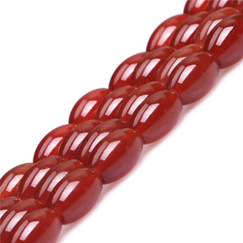 SHG Store 8x12mm Rot Natur olivary Edelstein Achat Perlen Strang 15 Zoll Schmuckherstellung Perlen von GEM-INSIDE CREATE YOUR OWN FASHION