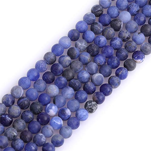 SHGbeads 4 mm Frost Matt Blue Lapis Lazuli Halbedelstein Runde Lose Perlen für Schmuckherstellung DIY Handarbeit Bastelbedarf 38,1 cm von GEM-INSIDE CREATE YOUR OWN FASHION