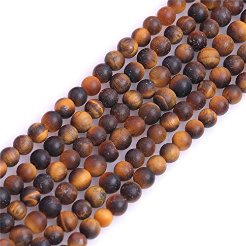 SHGbeads 4 mm Frost Matt Gelb Tigerauge Halbedelstein Runde Lose Perlen für Schmuckherstellung DIY Handarbeit Bastelbedarf 38,1 cm von GEM-INSIDE CREATE YOUR OWN FASHION