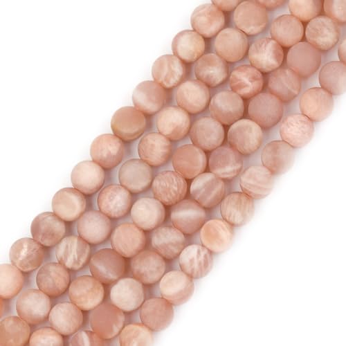 SHGbeads Brauner Sonnenstein Edelstein lose Perlen natürliche 6 mm matt mattiert rund Kristall Energiestein Heilkraft für Schmuckherstellung 38,1 cm von GEM-INSIDE CREATE YOUR OWN FASHION