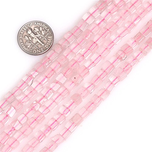 SHGbeads Natürliche Würfel glatte 4 mm Rosenquarz Edelstein lose Perlen für Schmuckherstellung 38,1 cm von GEM-INSIDE CREATE YOUR OWN FASHION