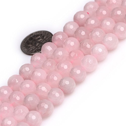 SHGbeads Natürliche runde facettierte 8 mm Rosenquarz-Edelsteine lose Perlen für Schmuckherstellung, 38,1 cm von GEM-INSIDE CREATE YOUR OWN FASHION