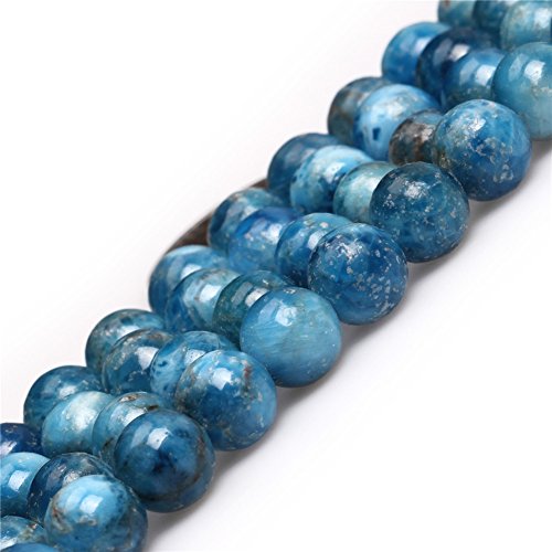 SHGbeads blaue Apatit-Quarzperlen, lose Perlen, natürlich, rund, 8 mm, Kristall, Energiestein, Heilkraft für Schmuckherstellung, 38,1 cm von GEM-INSIDE CREATE YOUR OWN FASHION