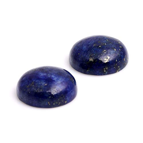 SHGbeads Blauer Lapislazuli, runder Cabochon, flache Rückseite, Kuppel für Schmuck-, Ring-, Anhängerherstellung, 14 mm, 5 Stück von GEM-INSIDE CREATE YOUR OWN FASHION