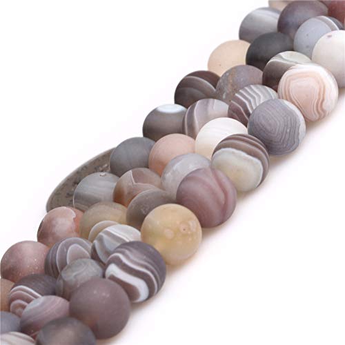 SHGbeads mattierte Botswana-Achat natürliche Edelsteine lose Perlen für Schmuckherstellung, rund, 8 mm, 38,1 cm von GEM-INSIDE CREATE YOUR OWN FASHION