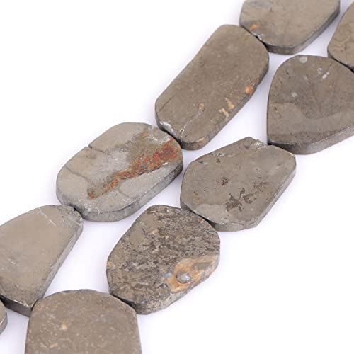 Sweet & Happy Girl'S 18-25mm Freeform Edelstein Silber Grau Pyrit Perlen Strang 15 Zoll Schmuckherstellung Perlen Sweet & Happy Girl'S 18-25mm Freeform Edelstein Silber Grau Pyrit Perlen Strang 15 Zoll Schmuckherstellung Perlen von GEM-INSIDE CREATE YOUR OWN FASHION