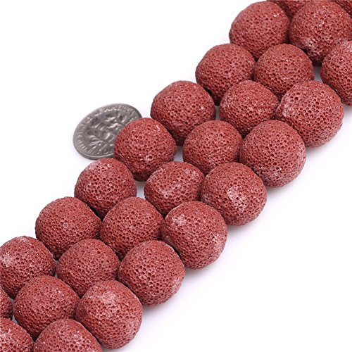 Sweet & Happy Girl's store 14mm rund Edelstein Rot Lava Rock Perlen Strang 15 Zoll Schmuckherstellung Perlen von GEM-INSIDE CREATE YOUR OWN FASHION