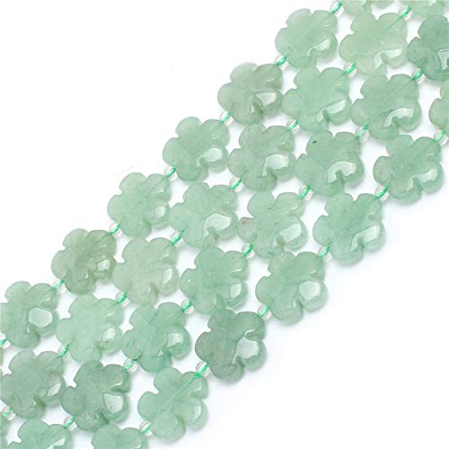 Sweet & Happy Girl's store 15mm Blumen-Edelstein Aventurin Jade Perlen Strang 15 Zoll Schmuckherstellung Perlen von GEM-INSIDE CREATE YOUR OWN FASHION