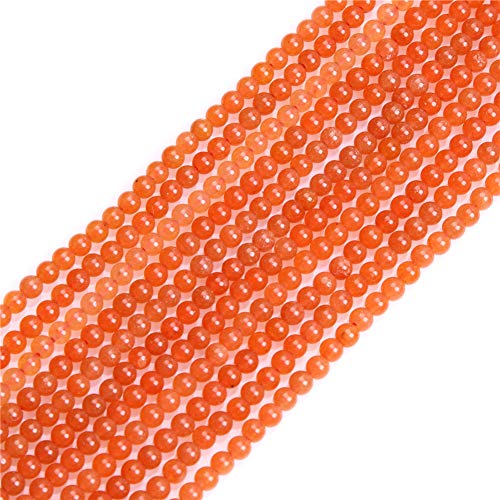 Sweet & Happy Girl's store 3mm runde Edelstein Jade orange Rocailles Strand 15 Zoll Schmuckherstellung Perlen von GEM-INSIDE CREATE YOUR OWN FASHION