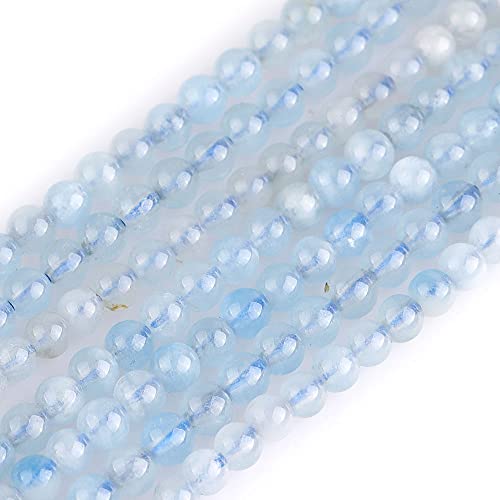 Sweet & Happy Girl's store 4mm runde Edelstein Aquamarin Perlen Strang 15 Zoll von GEM-INSIDE CREATE YOUR OWN FASHION