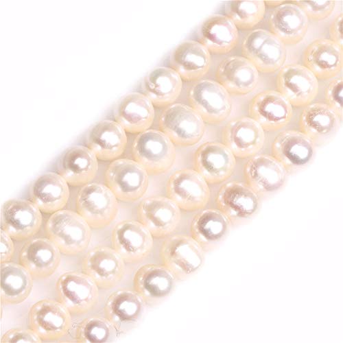 Sweet & Happy Girl's store 6-7mm Weiß Farbe Natur Zuchtperlen Perlen Strang 15 Zoll Schmuckherstellung Perlen von GEM-INSIDE CREATE YOUR OWN FASHION