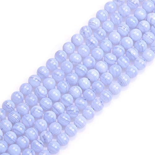 Sweet & Happy Girl's store 6mm Natur Edelstein Blau Chalcedon Perlen Strang 15 Zoll Schmuckherstellung Perlen von GEM-INSIDE CREATE YOUR OWN FASHION