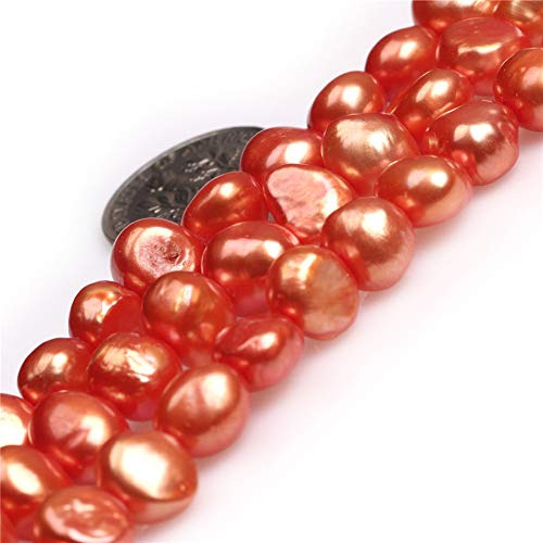 Sweet & Happy Girl's store 7-8mm Orange Farbe Freeform-Zuchtperlen Perlen Strang 15 Zoll Schmuckherstellung Perlen von GEM-INSIDE CREATE YOUR OWN FASHION