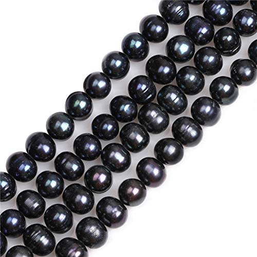 Sweet & Happy Girl's store 7-8mm Round Black Süßwasser-Zuchtperlen Perlen Strang 15 Zoll Schmuckherstellung Perlen von GEM-INSIDE CREATE YOUR OWN FASHION