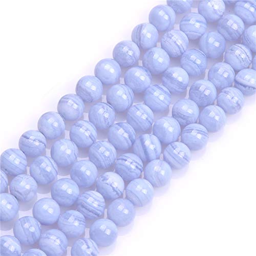 Sweet & Happy Girl's store 8mm Natur Edelstein Blau Chalcedon Perlen Strang 15 Zoll Schmuckherstellung Perlen von GEM-INSIDE CREATE YOUR OWN FASHION