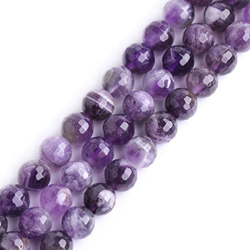 Sweet & Happy Girl's store 8mm rund facettierten Edelstein Traumspitze Amethyst Perlen Strang 15 Zoll Schmuckherstellung Perlen von GEM-INSIDE CREATE YOUR OWN FASHION