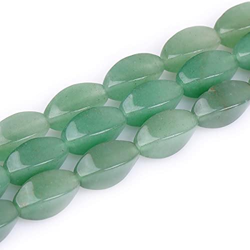 gem-inside 8 x 16 mm Twist Edelstein Perlen für Schmuckherstellung Perlen Lose stanrd 38,1 cm 8x16mm Green Aventurine von GEM-INSIDE CREATE YOUR OWN FASHION