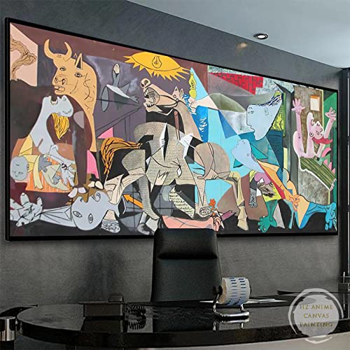 GEMMII Berühmtes Picasso-Guernica-Leinwandgemälde, modernes abstraktes Poster und Drucke, Picasso-Wandkunst, Bürodekoration, Bilder, 60 x 120 cm, rahmenlos GEMMII Berühmtes Picasso-Guernica-Leinwandgemälde, modernes abstraktes Poster und Drucke, Picasso-Wandkunst, Bürodekoration, Bilder, 60 x 120 cm, rahmenlos von GEMMII