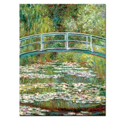 GEMMII Gerahmter und dehnbarer Druck von Claude Monet, Seerosen, Bild auf Leinwand, Wandkunst, impressionistisches Poster, 50 x 75 cm von GEMMII