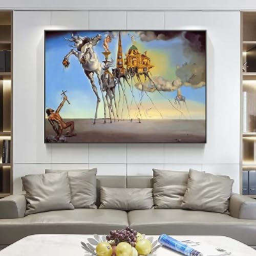 GEMMII Leinwand Druck Wandbild, Salvador Dali Leinwand-Wandkunst, Gemälde, Poster und Drucke, The Temptation of St. Anthony, klassisches Bild, 70 x 100 cm, rahmenlos von GEMMII