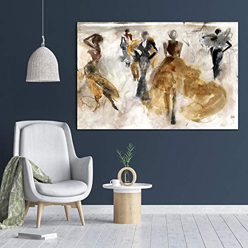 GEMMII Skandinavische kreative Porträtbilder Druck auf Leinwand Poster Drucke Moderne Wandkunst für Wohnzimmerdekoration XXL 80 x 122 cm Rahmenlos von GEMMII