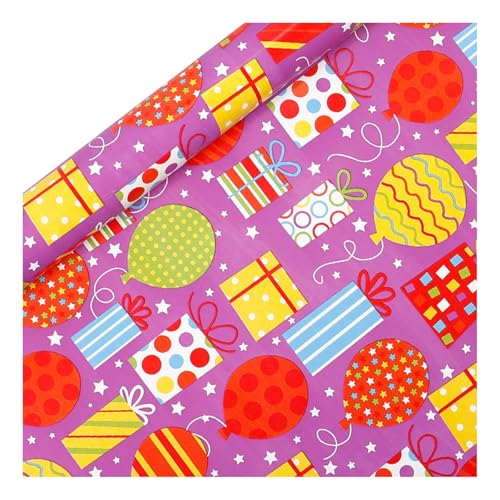 GENERISCH Children's Birthday Gift Wrapping Paper, 1 Rolls, 43 cm x 300 cm Wrapping Paper Rolls Boy, Recyclable Gift Paper for Adults, Birthday Gift Wrapping Paper for All Birthday Occasions von GENERISCH