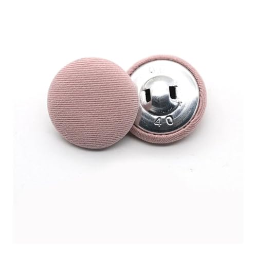 10 Stück Runde Stoffknöpfe Stoffknöpfe Metallknöpfe für Kleid Hemd Stoff Stangenschnalle Stoff Nähzubehör Basteln (Rosa, 18mm) von GENODA