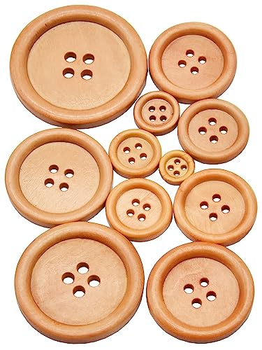 10 stücke 30pcs natürliche holz runde rohre holzknopf 10-30mm nähzubehör kleidung diy dekorative knöpfe coffee 4 loch (MT279 button, durchmesser 25mm 10pcs) von GENODA