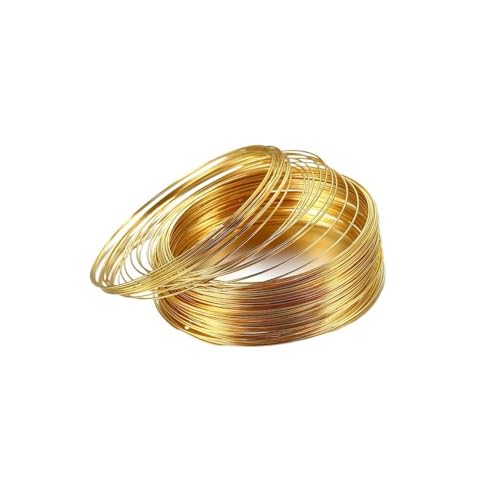 100Loops Ringe aus Stahldraht, mit silberfarbenen Gedächtnisperlen, 0,6 mm, bronzefest, für Armbänder, DIY, Schmuck, Lieferungen (Gold) von GENODA