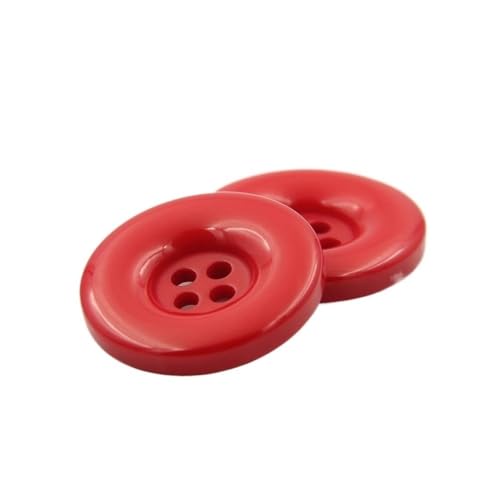 8 Stück Runde Harzknöpfe Kunststoffknöpfe 4 Löcher 15mm 18mm 20mm 23mm 25mm 28mm 30mm 34mm 38mm Nähen, Scrapbooking DIY (05 Rot, 34mm) von GENODA