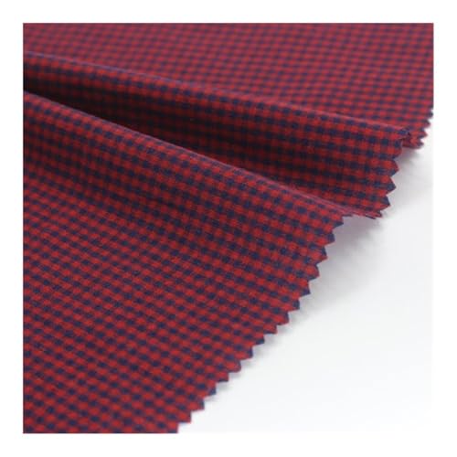 GENODA 145x50cm Benutzerdefinierte 2mm Baumwolle Kleine Plaid Stoff Puppe Kleidung Handgemachte Stoff DIY Stoff (Rot dunkelblau, 145x150cm) von GENODA