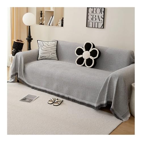 GENODA Sofahandtuch mit vollständiger Abdeckung, cremefarben, winddicht, Baumwollgarn, Campingdecke, Sofakissenbezug, für alle Jahreszeiten, universell einsetzbar (Sofabezug 7, 180 x 230 cm) von GENODA