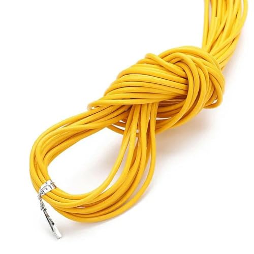 GENPICONG 10 Meter Durchmesser 1/1,5/2/3 mm, rund, 100% echtes Lederband für Halsketten, Armbänder, DIY-Schmuckherstellung, Zubehör, Seilschnur von GENPICONG