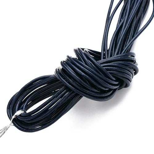 GENPICONG 10 Meter Durchmesser 1/1,5/2/3 mm, rund, 100% echtes Lederband für Halsketten, Armbänder, DIY-Schmuckherstellung, Zubehör, Seilschnur von GENPICONG