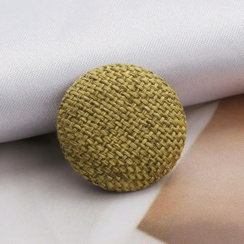 GENPICONG 10Pcs Cloth Covered Buttons Colorful Round Linen Fabric Metal Shank Buttons Overcoat Suit Clothing Button DIY Sewing Supplies von GENPICONG