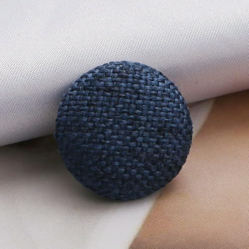 GENPICONG 10Pcs Cloth Covered Buttons Colorful Round Linen Fabric Metal Shank Buttons Overcoat Suit Clothing Button DIY Sewing Supplies von GENPICONG