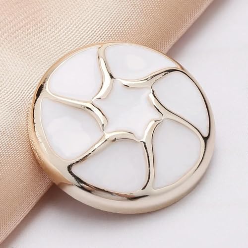 GENPICONG 18/21/25mm Flower Pearl Gold Plastic Shank Buttons for Women Garment Jacket Sweater Handmade Sewing Accessories Scrapbooking von GENPICONG