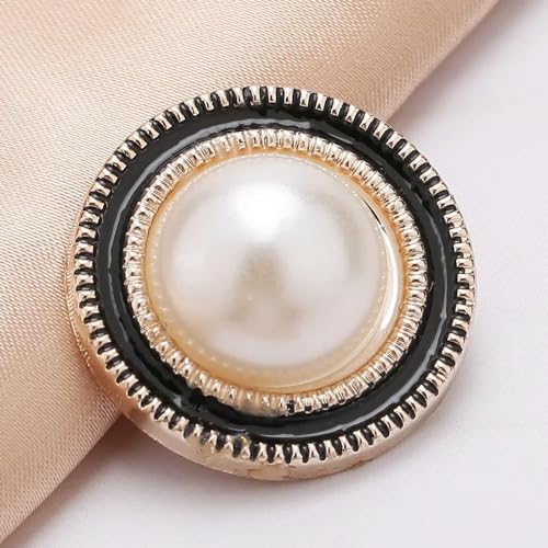 GENPICONG 18/21/25mm Flower Pearl Gold Plastic Shank Buttons for Women Garment Jacket Sweater Handmade Sewing Accessories Scrapbooking von GENPICONG