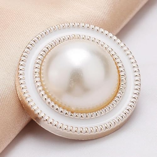 GENPICONG 18/21/25mm Flower Pearl Gold Plastic Shank Buttons for Women Garment Jacket Sweater Handmade Sewing Accessories Scrapbooking von GENPICONG