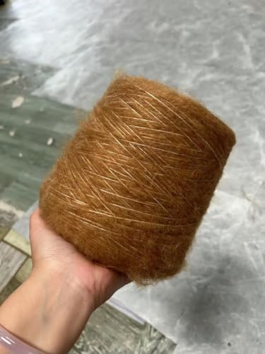 GENPICONG 500 g Mohair-Seidenwolle-Garn zum Stricken, dünnes Angora-Häkelgarn, weiches DIY-Pullover-Schal-Schal-Puffy-Line-Lanas von GENPICONG