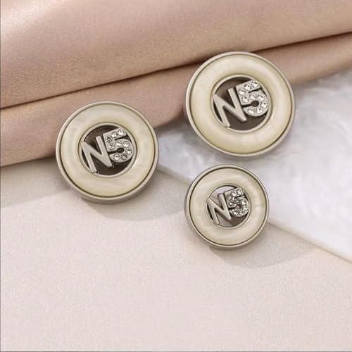 GENPICONG 6Pcs Luxury Designer Logo Round Metal Luxury Black Sewing Button for Clothing Accessory Handmade DIY Material Decoration Golden von GENPICONG