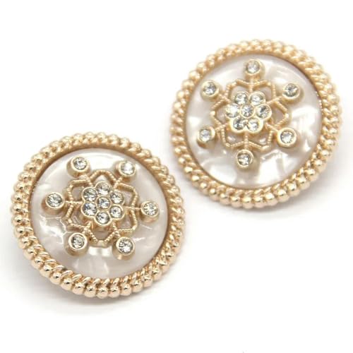 GENPICONG Elegant Coat Snow Metal Sewing Buttons for Clothing White Pink Blue Luxury Women Jacket Rhinstones Handmade Decorations von GENPICONG