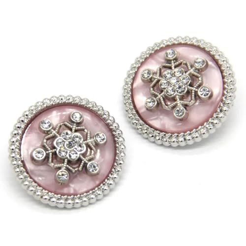 GENPICONG Elegant Coat Snow Metal Sewing Buttons for Clothing White Pink Blue Luxury Women Jacket Rhinstones Handmade Decorations von GENPICONG