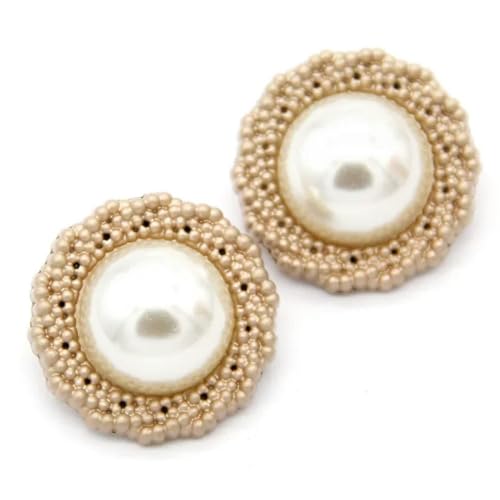 GENPICONG Faux Pearl Gold Metal Women Coat Buttons for Clothing Vintage Sweater Decorative Buttons Quality Sewing Accessories von GENPICONG